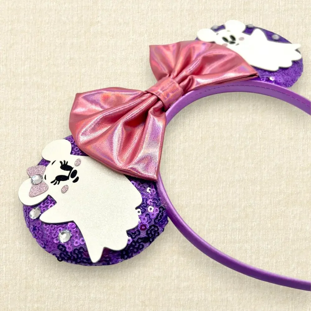 Lavender Ghost Minnie Ears | Disney-Inspired Halloween Mouse Ears